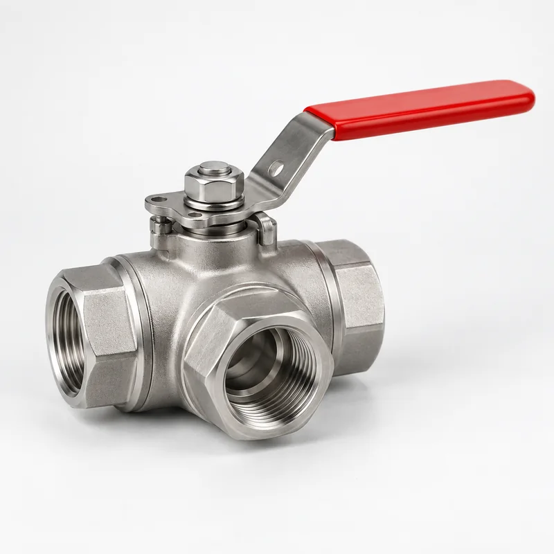 3-way threaded stainless steel ball valve