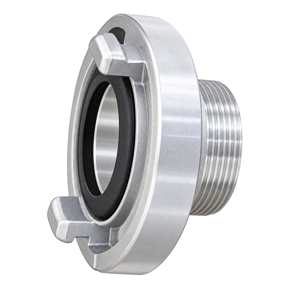 Aluminum fire hose Storz coupling male thread end